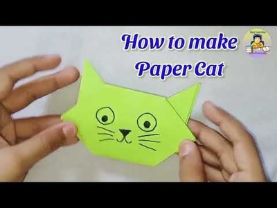 How to make Paper Cat.Paper Craft.Paper Cat Face.Origami.Paper Cat.No Glue No Scissor Craft