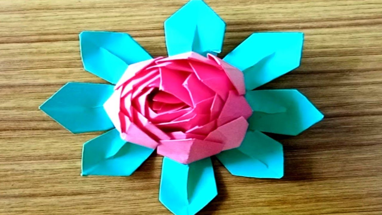 How to make paper Lotus flowers l paper crafts l paper flowers cutting ideas # sniti & kriti crafts