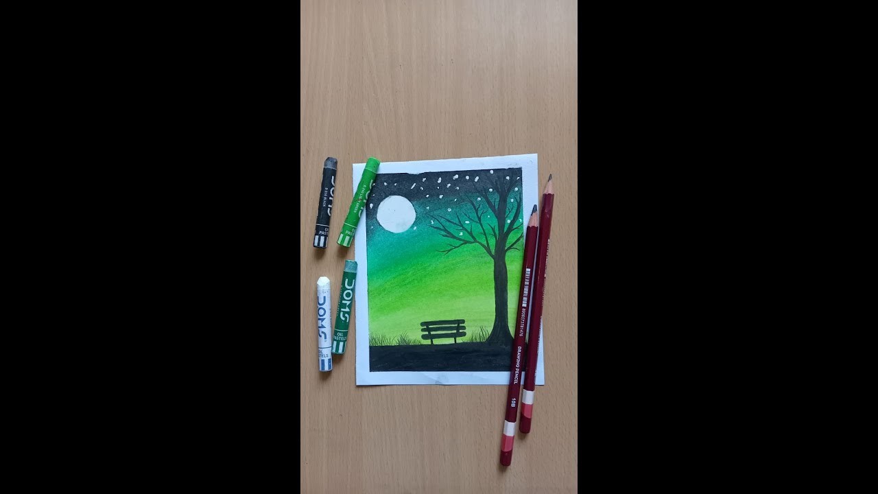 Oilpastels drawing || Very Simple and Easy Art