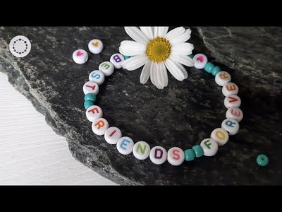 Stretch Friendship Bracelet with Alphabet Beads - Summer Beaded Bracelet