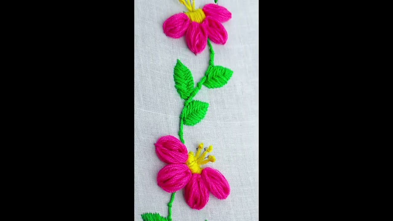 Amazing flower embroidery tutorial with safety pin #Shorts
