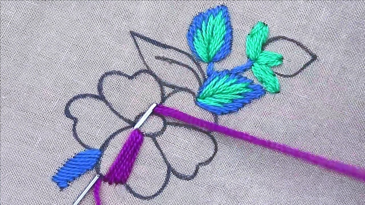 Amazing Hand Embroidery tutorial - Easy Flower Embroidery Design for Beginner - bordado para flores