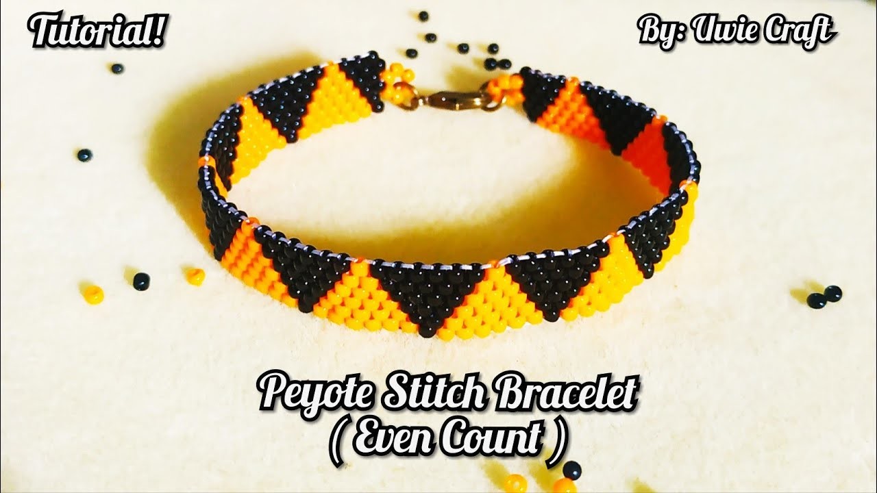 Beading Tutorial: How To Make Flat Even Count Peyote Bracelet.Peyote Stitch Kiraan Genap.DIY!