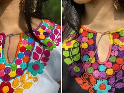 Beautiful Hand Embroidery Neck.Gala Designs | Neckline Embroidery Designs.