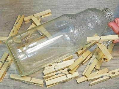 Did you know? Ordinary clothespins and a bottle can be turned into a cool craft item! crafts