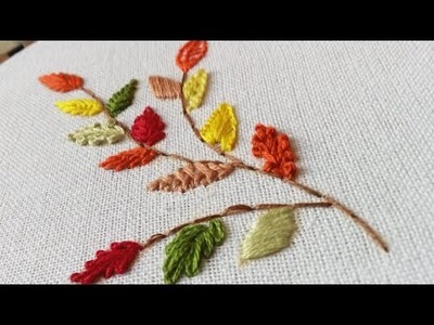 Different types of leafs embroidery || Hand embroidery || Easy beginner embroidery