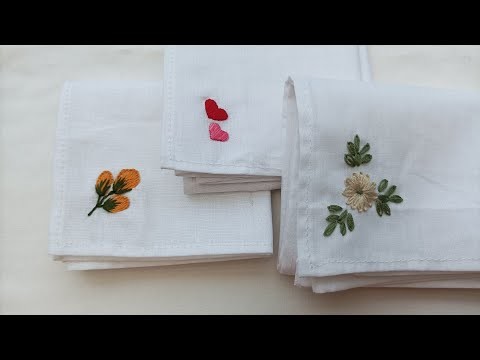 EASY HANDKERCHIEF HAND EMBROIDERY DESIGNS FOR BEGINNERS❤❤❤❤