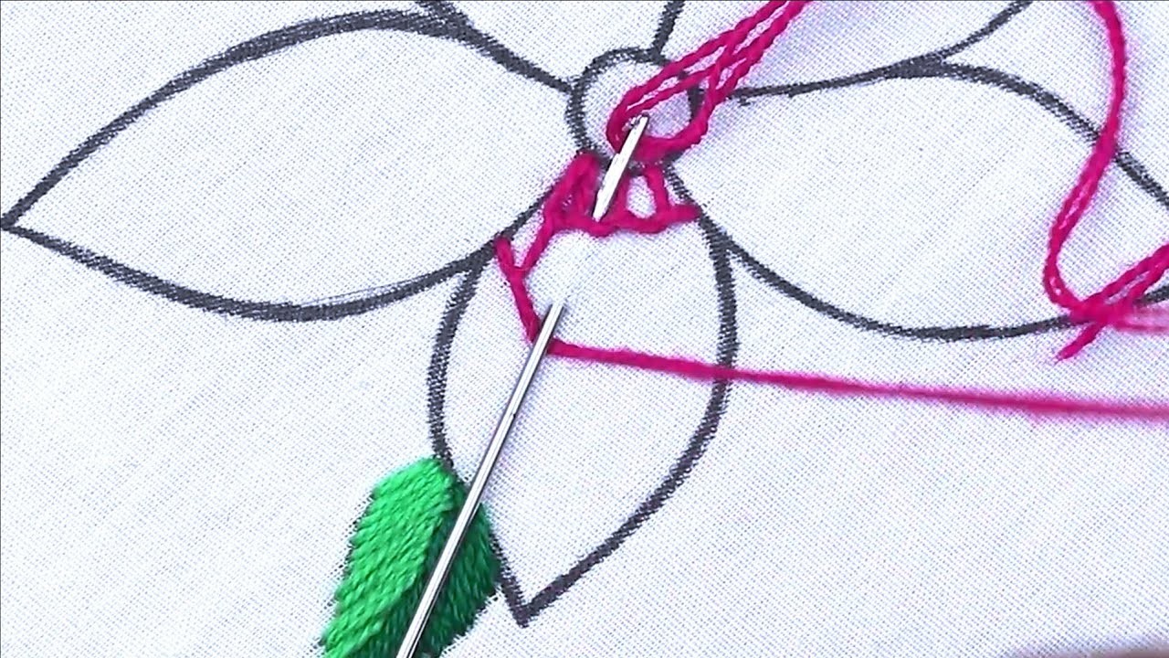 Hand Embroidery Modern Flower Design & Colorful Super Gorgeous Flower Embroidery With Easy flower