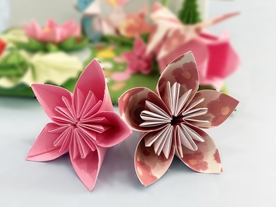 How To Make An Origami - Peach Blossom.Sakura - Origami Flower