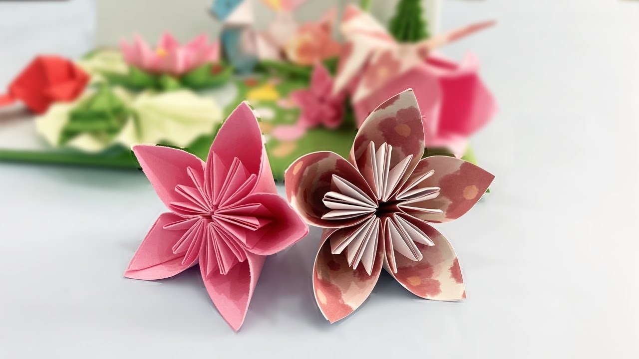 How To Make An Origami - Peach Blossom.Sakura - Origami Flower