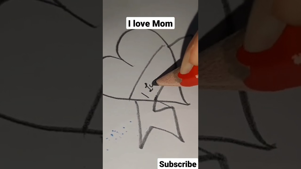 How to make simple art| I love  Mom| Easy Art #shorts #shortsvideo #ytshorts #youtubeshort