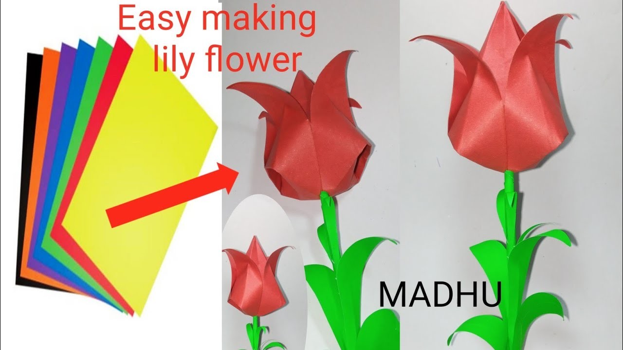 how-to-making-paper-lily-flower-lily-flower-making-with-colour-paper