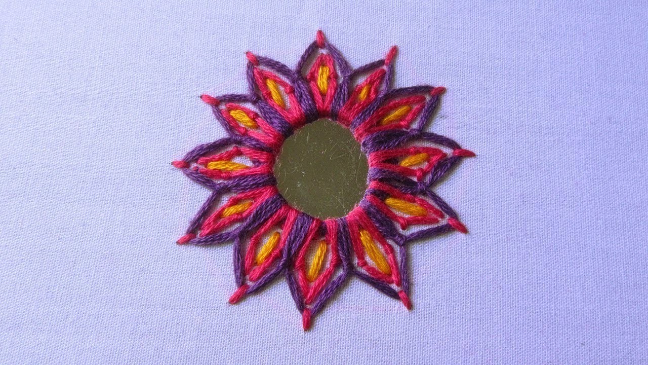 Mirror Work Hand Embroidery Amazing Circle Design Circle Design Stitch