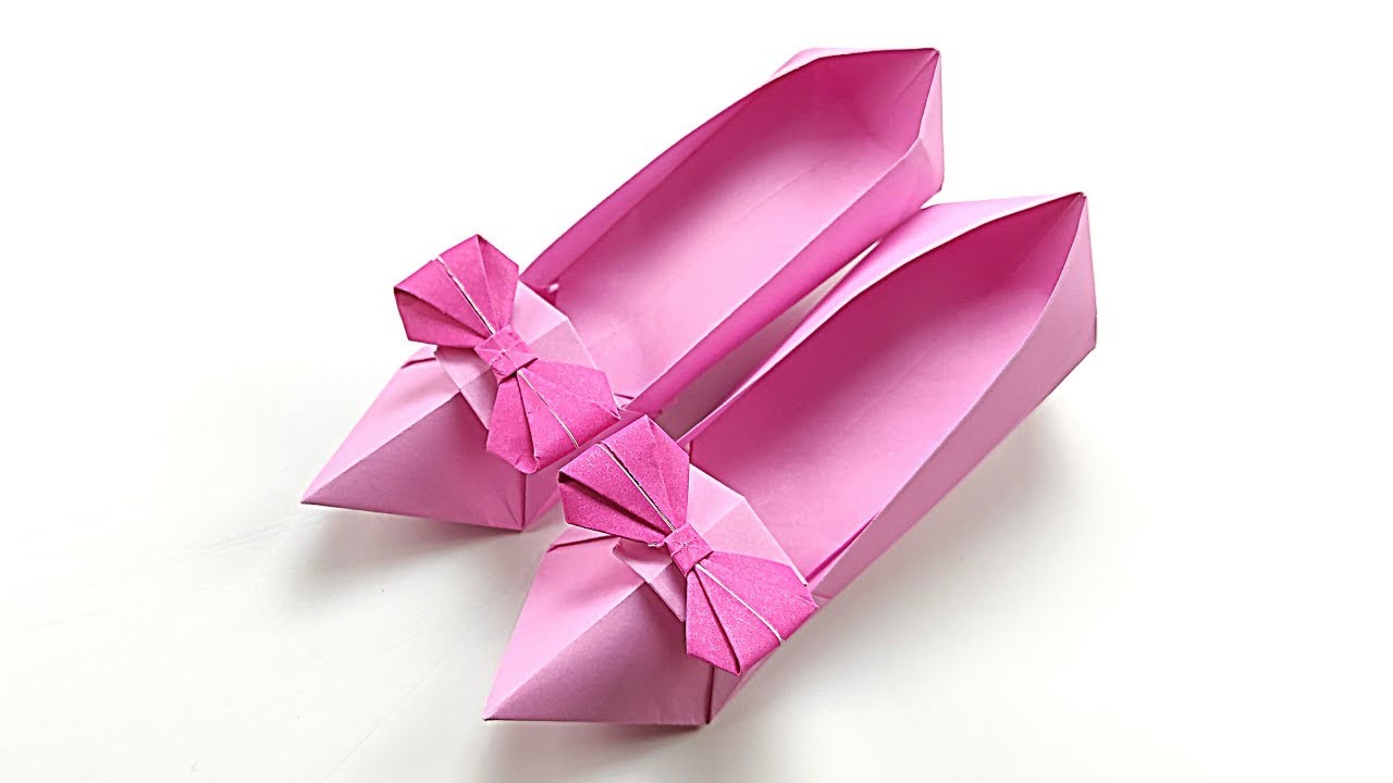 Origami Shoes How To Make A Paper Womens Shoe Easy High Heeled Shoe Origami 9713