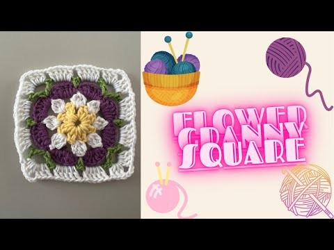 Super Easy Flower Granny Square For Beginners ????????. Crochet. Crochet Motif????. Como Tejer ????