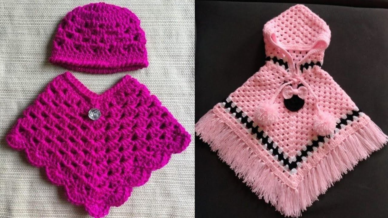 Very creative and impressive crochet pattern Crochet Baby  poncho design with caps for 2022