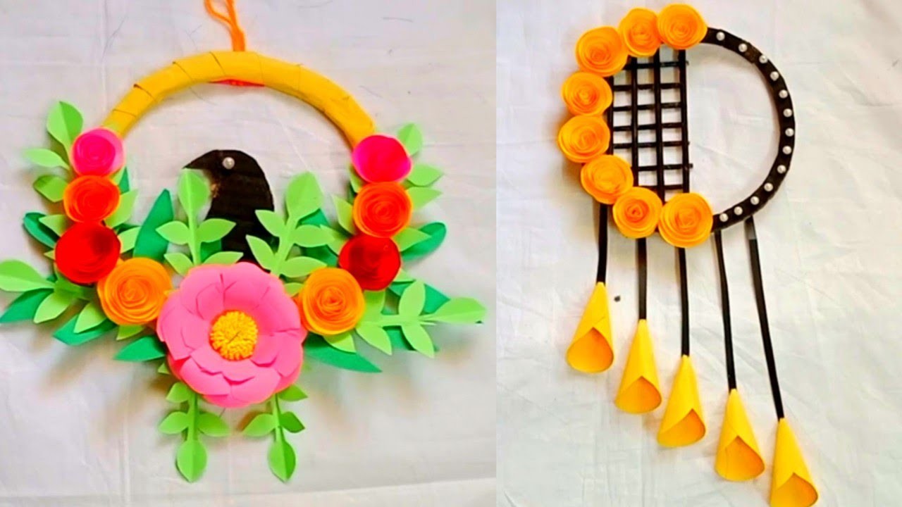 2 beautiful paper  Wall hanging ideas.home decoration ideas. paper crafts @Sniti & kriti crafts