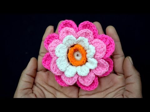 Crochet Pretty Flower Pattern | Easy Crosia Flower Design by SANJU