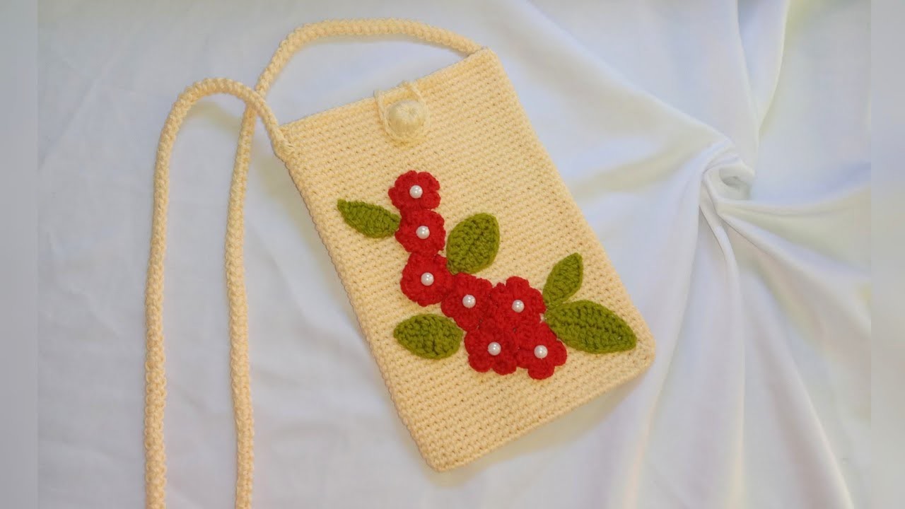 Crochet Tutorial ll Cara Membuat Tas Rajut Hp Mudah untuk pemula ll crochet Phone bag