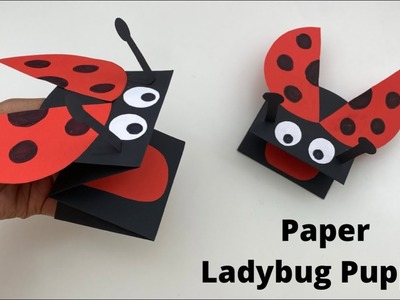 DIY PAPER LADYBUG PUPPET | Moving Paper TOYS.Paper Craft. KIDS crafts