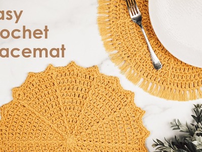 Easy Crochet Placemat Tutorial - How to Crochet A Placemat - Hello Sunshine Placemat