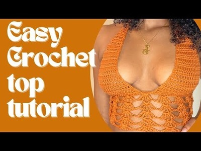 Easy Crochet Top Tutorial | Simple Shelly crop top tutorial | Beginner Friendly
