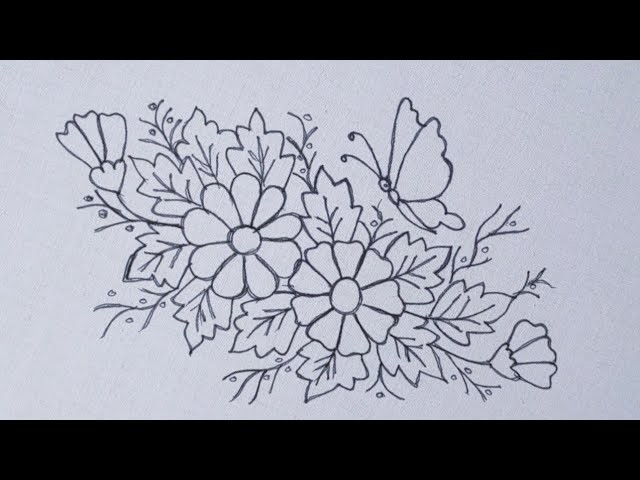 Hand embroidery designs: Easy and simple embroidery flower design - Embroidery work