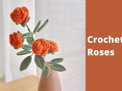How To Crochet Roses | Crochet Flowers | Easy Crochet Tutorial | Free Crochet Pattern
