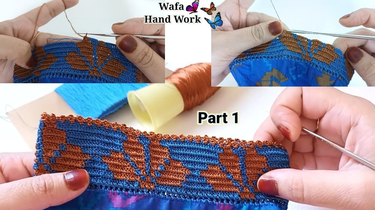 How to crochet Sleeves On a Dress, Qureshia Design Kameez, Qureshia Desgain Do Colour mein,Sleeves????