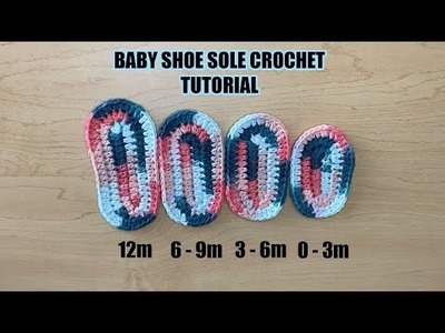 SUPER EASY Baby Shoe Sole Crochet Tutorial