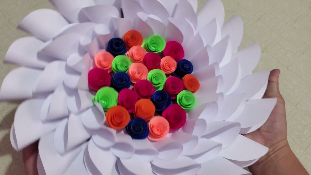 Beautiful Amazing and Very Unique Paper Flower Wall, Rose Flower by CraftCarry