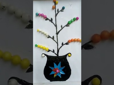 Beautiful Paper Flower Tree | Wall Hanging | Room Decoration  #shorts