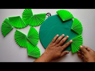 Beautiful wall hanging craft | Paper  Wallmate | Green paper craft | Wall hanging craft ideas | #56
