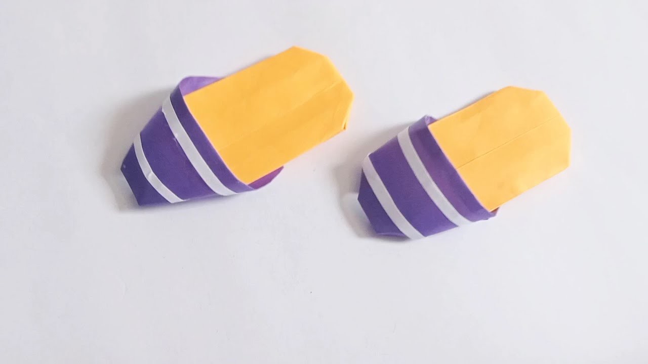 DIY Mini Paper Slipper Craft | Paper Crafts For School. Paper Craft.kids craft ideas