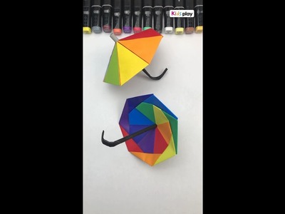 How to make paper umbrella. Origami Umbrella. Paper TOY. easy paper crafts for kids #shorts