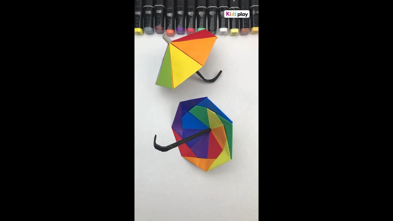 How to make paper umbrella. Origami Umbrella. Paper TOY. easy paper crafts for kids #shorts