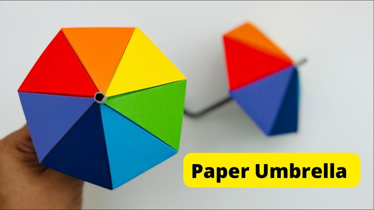 How to make paper umbrella. Origami Umbrella. Paper TOY. easy paper crafts for kids