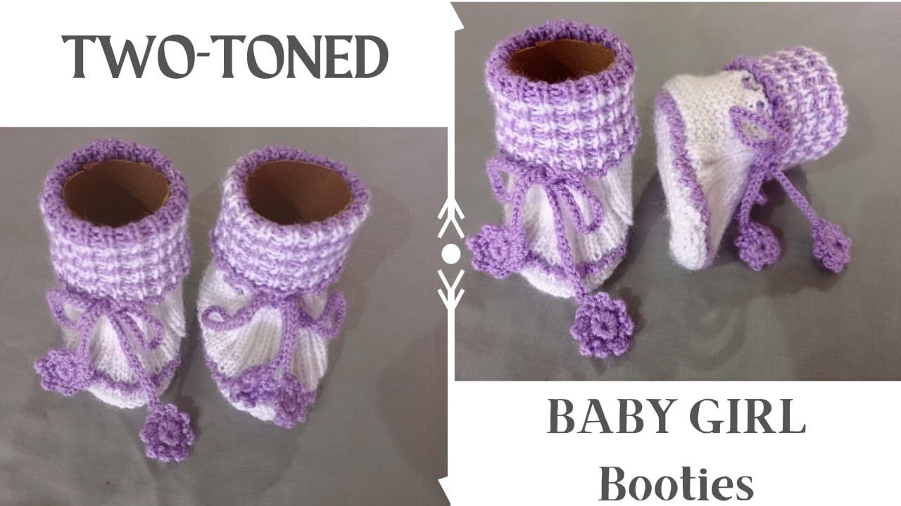 Knitting Girl Booties for 6-12 months Babies | Easy Beginner Level Knitting Tutorial