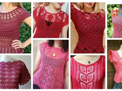 Latest Top Designer Fancy Cotton Crochet knitted Embroidered Lace Pattern CropTop Blouse For Girls????