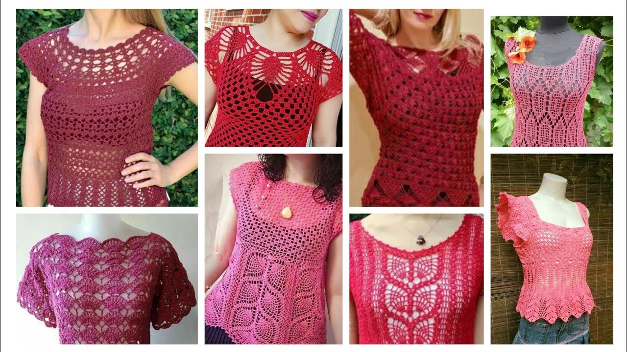 Latest Top Designer Fancy Cotton Crochet knitted Embroidered Lace Pattern CropTop Blouse For Girls????