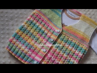 Multicolor Baby  Girl Vest Knitting Pattern