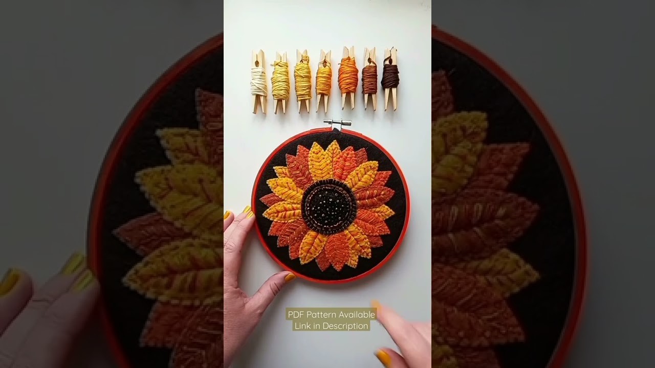 YOU CAN MAKE THIS!! | EASY Embroidery Project For Beginners | Folk Art Sunflower Hoop