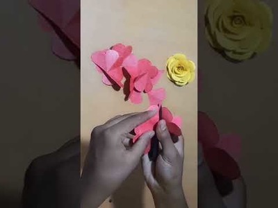 Beautiful flower craft with waste paper #shorts