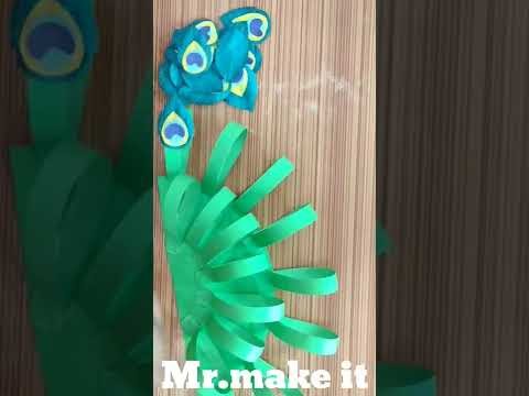 DIY Beutiful paper craft. Paper peacock #short #shorts