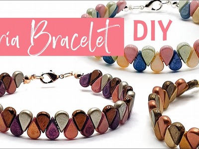 DIY Bracelet Easy Bead Stringing with Amos Par Puca Beads and Tiger tail