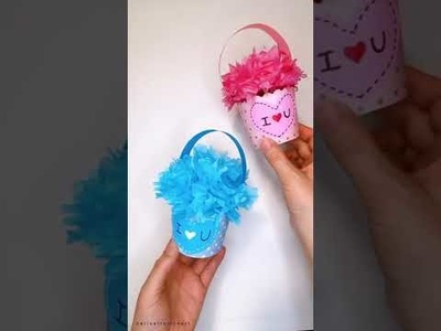 DIY Mini Paper Flower Basket | Mother’s Day Gift Idea | Paper Flower Bouquet #shorts