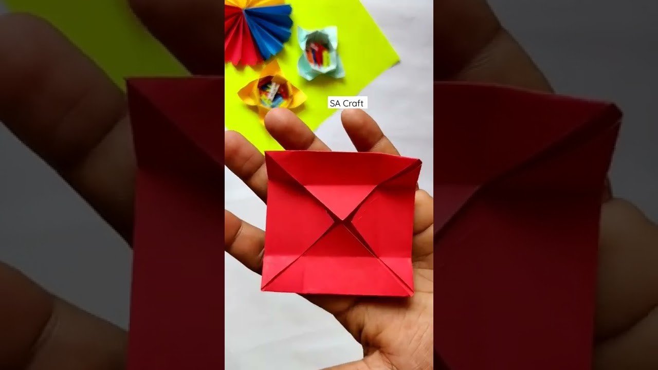 DIY Paper box without glue | 1 minute craft | #diycrafts #diy #sacraft #papercraft #craftideas