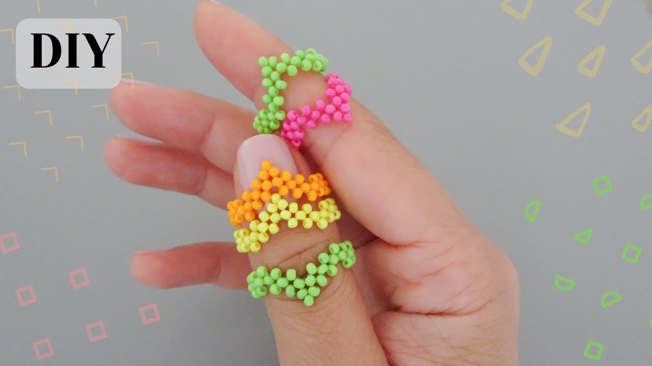 Easy DIY Rings.Beaded Rings.How to make beads Ring