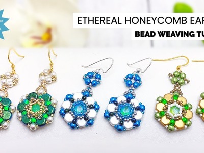Ethereal Honeycomb 8mm Crystal Beaded Earrings Tutorial