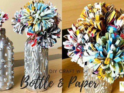 How to upcycle empty bottle and waste paper #diy #recycle #crafts Mehfil Spread The Happiness